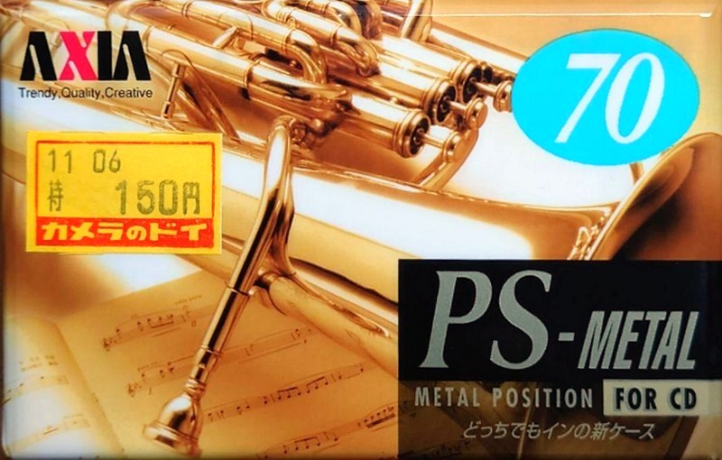 Compact Cassette AXIA PS-Metal 70 "PSMH 70" Type IV Metal 1996 Japan