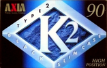 Compact Cassette AXIA K2 90 "K2C 90" Type II Chrome 1997 Japan