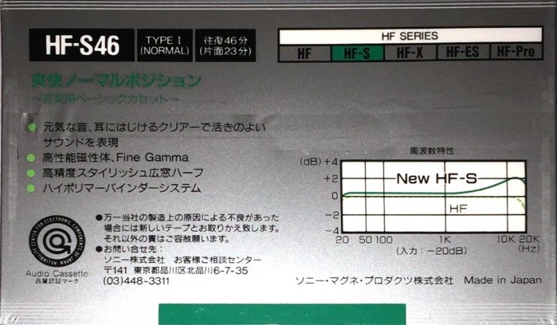 3 pack Sony HF-S 46 Type I Normal 1988 Japan