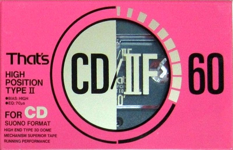 Compact Cassette Thats CD-IIF 60 Type II Chrome 1991 Japan