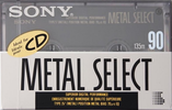 Compact Cassette Sony Metal-S 90 "Select" Type IV Metal 1990 North America