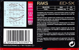 Compact Cassette RAKS ED-SX 90 Type I Normal 1993 Europe