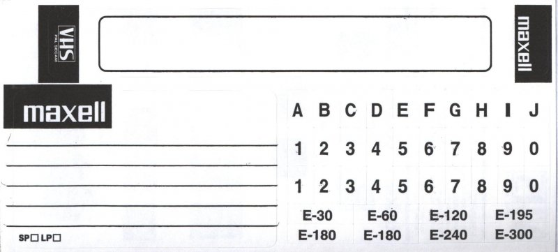 VHS, Video Home System Maxell GX-Black 180 Type I Normal 1994 Europe
