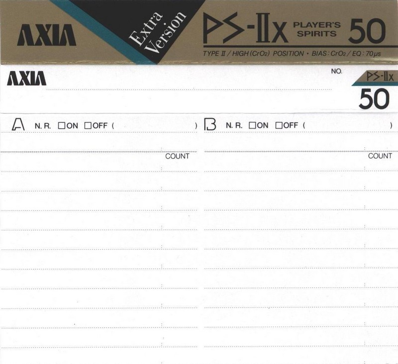 Compact Cassette AXIA PS-IIx 50 Type II Chrome 1987 Japan