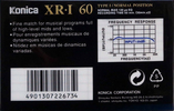 Compact Cassette Konica XR 60 "XR-I" Type I Normal 1990 Europe