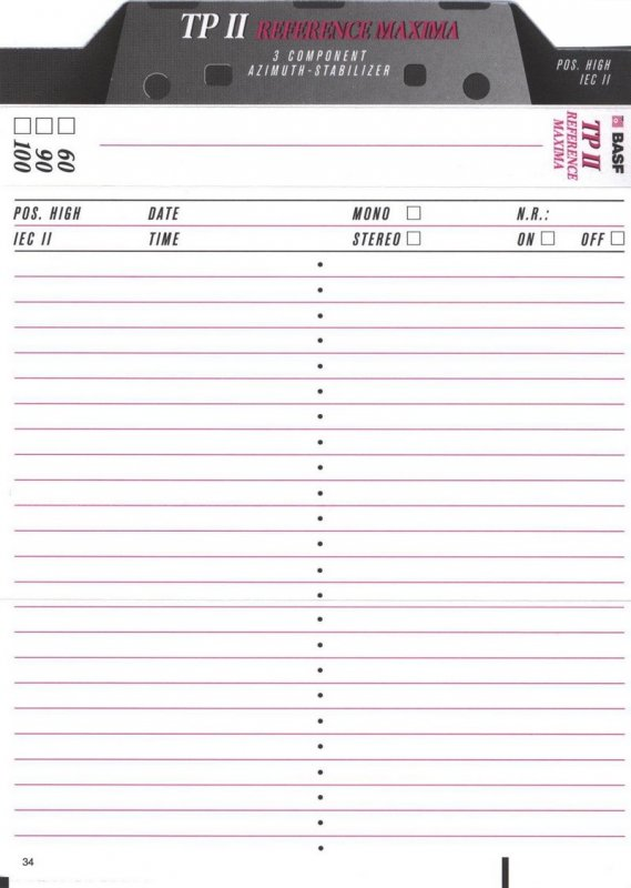 Compact Cassette BASF TP II Reference Maxima 60 Type II Chrome 1995 Europe