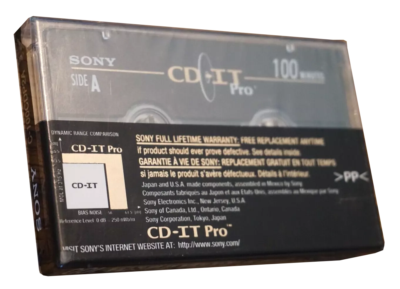 Compact Cassette Sony CD-IT PRO 100 "C-100CDP2A" Type II Chrome 1995 North America