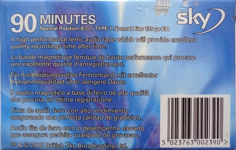 Compact Cassette Sky 90 Type I Normal 2000 Europe