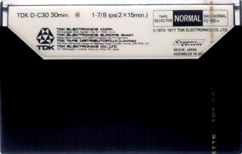 Compact Cassette TDK D 30 Type I Normal 1975 Europe, USA