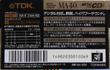 Compact Cassette TDK MA 40 "MA-50M" Type IV Metal 1990 Japan