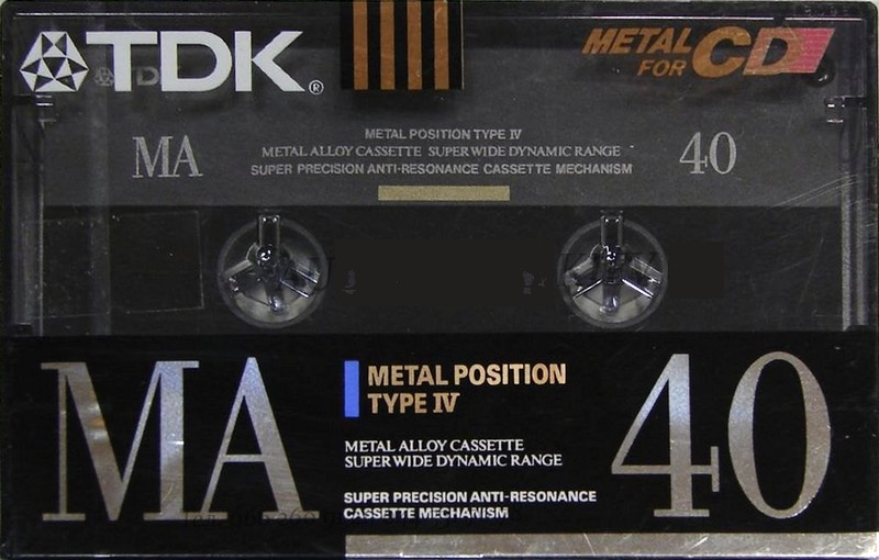Compact Cassette TDK MA 40 "MA-50M" Type IV Metal 1990 Japan