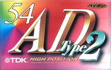 Compact Cassette TDK AD2 54 "AD2-54" Type II Chrome 1995 Japan