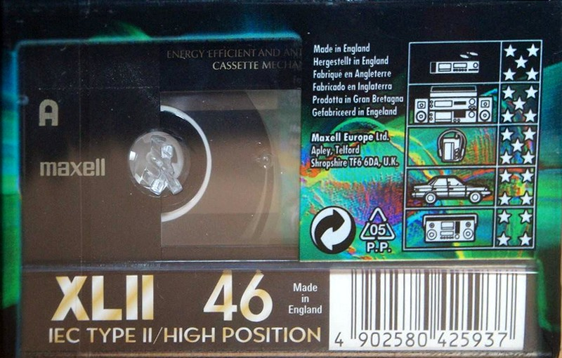 Compact Cassette Maxell XLII 46 Type II Chrome 1998 Europe