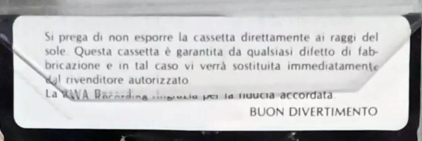 Compact Cassette BWA Recording Stereo Sette 45 Type I Normal Italy