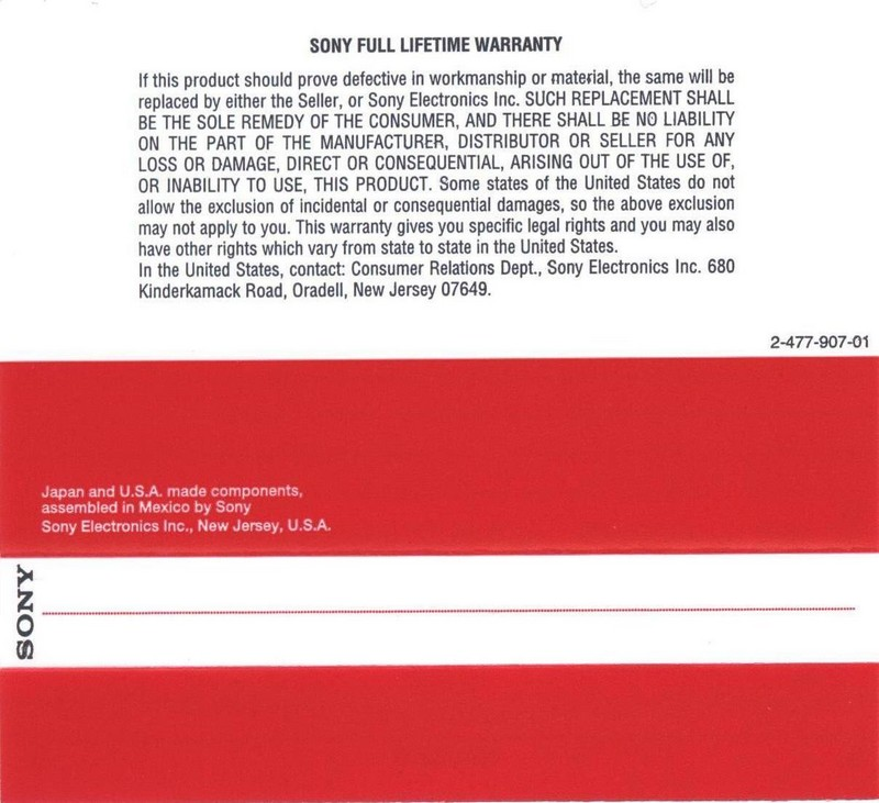 Compact Cassette Sony HF 120 Type I Normal 1995 North America