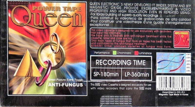 VHS, Video Home System Queen 180 Type I Normal Iran