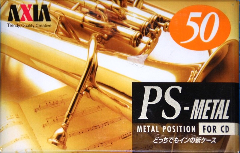 Compact Cassette AXIA PS-Metal 50 "PSMH 50" Type IV Metal 1996 Japan