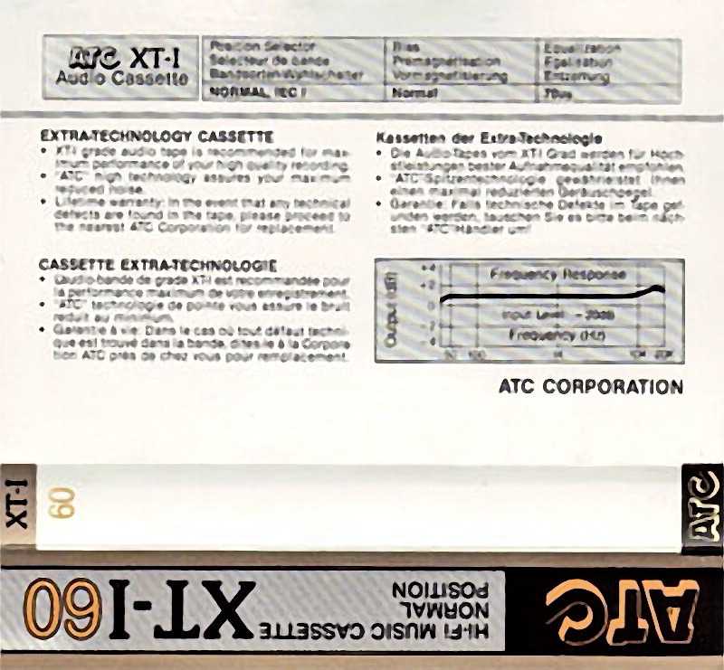 Compact Cassette ATC XT-I 60 Type I Normal England