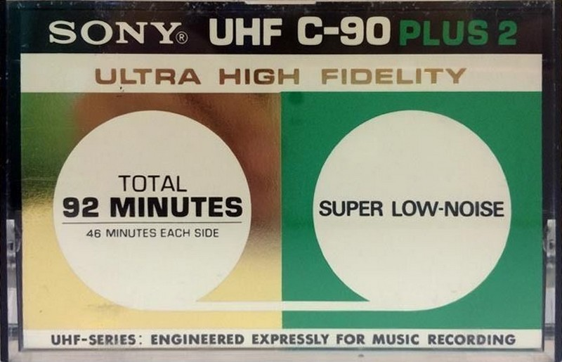 Compact Cassette Sony 90+2 "UHF" Type I Normal 1974 USA