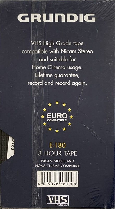 VHS, Video Home System Grundig 180 Type I Normal Europe