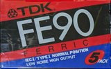 5 pack TDK FE 90 "FE-90EB5" Type I Normal 1997 Europe