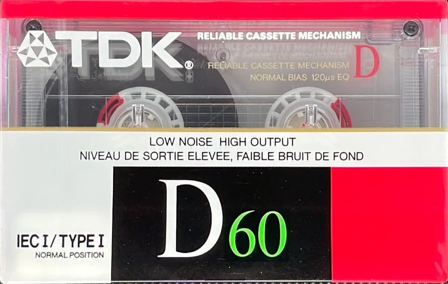 Compact Cassette TDK D 60 Type I Normal 1988 North America