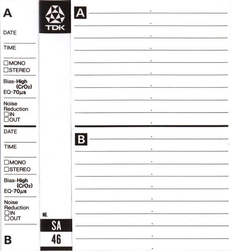 Compact Cassette TDK SA 46 Type II Chrome 1979 Japan