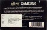 Compact Cassette Samsung SQC 60 Type I Normal 1996 North America