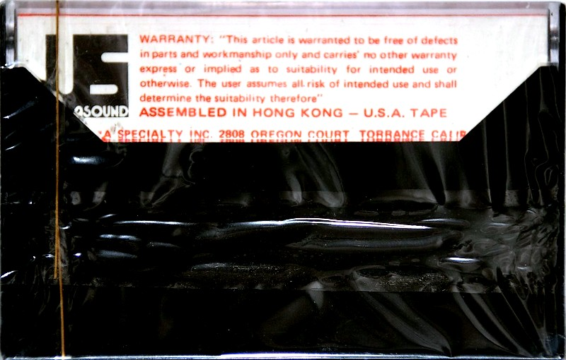 Compact Cassette Ultrasound 45 Type I Normal Hong Kong