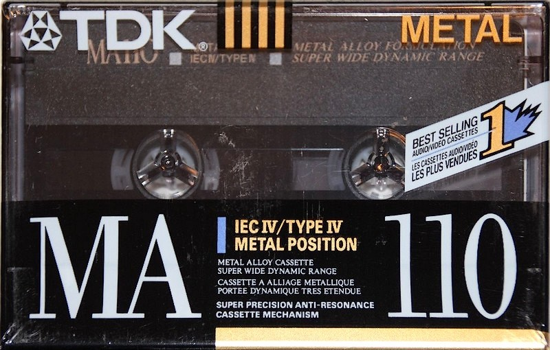 Compact Cassette TDK MA 110 Type IV Metal 1990 North America