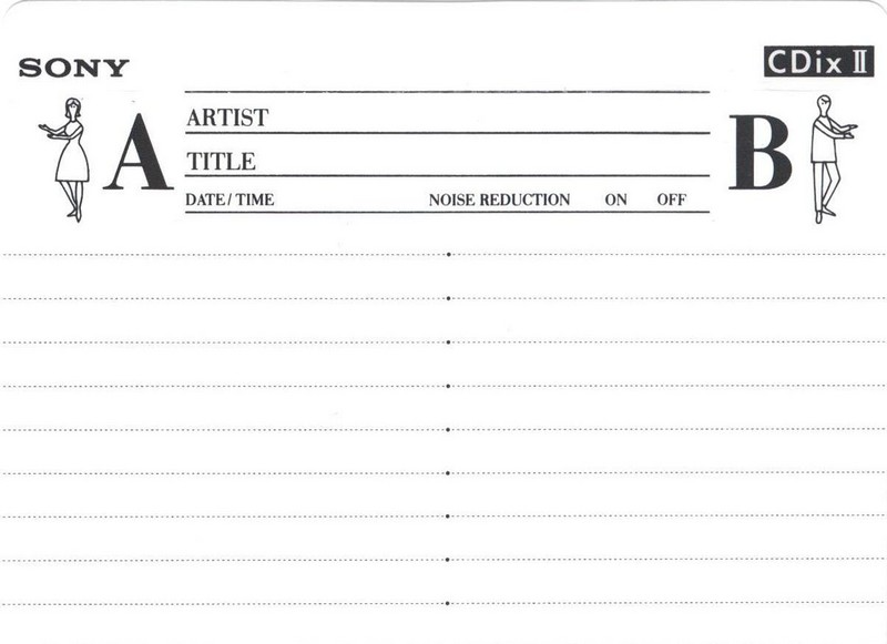 Compact Cassette Sony CDix II 54 "C-54CDX2a" Type II Chrome 1992 Japan