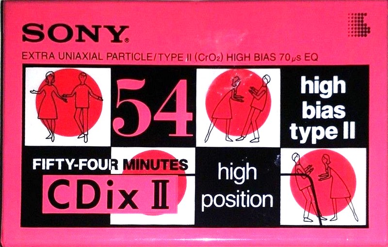 Compact Cassette Sony CDix II 54 "C-54CDX2a" Type II Chrome 1992 Japan