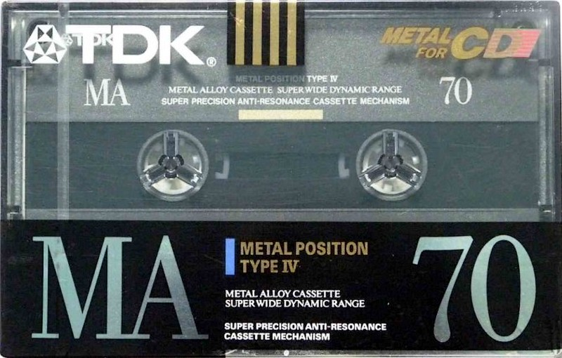 Compact Cassette TDK MA 70 "MA-70M" Type IV Metal 1990 Japan