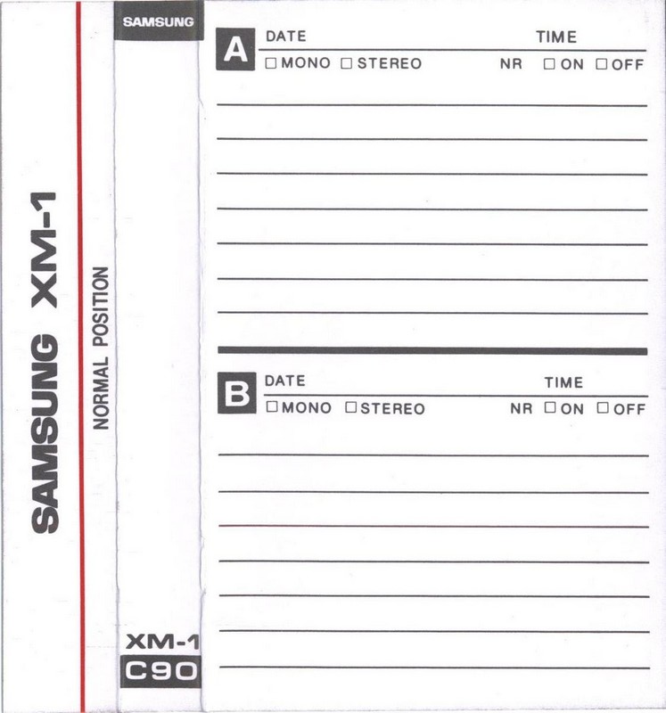 Compact Cassette Samsung XM-1 90 Type I Normal 1986 Europe