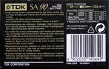 Compact Cassette TDK SA 90 "SA-90BEA Limited Edition" Type II Chrome 1995 Europe