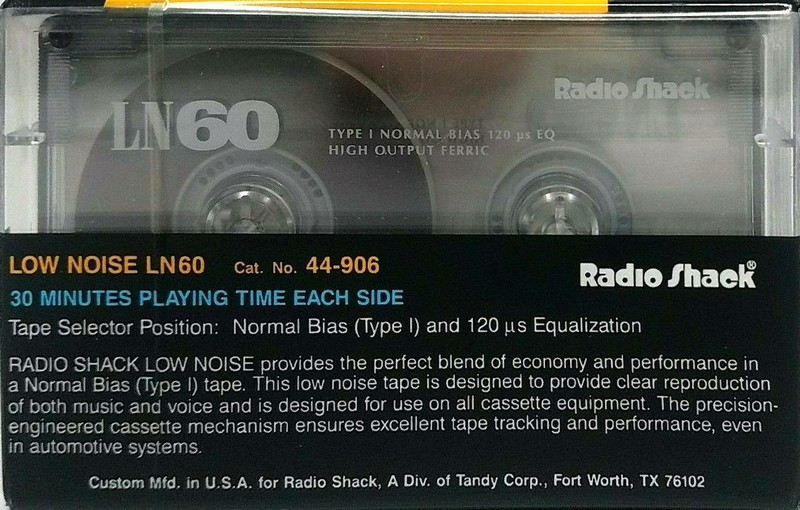 2 pack Radio Shack LN 60 Type I Normal 1995 USA