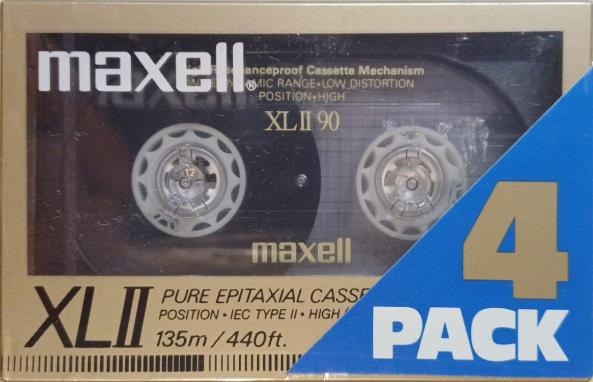 4 pack Maxell XLII 90 Type II Chrome 1986 Europe