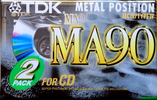 2 pack TDK MA 90 "MA-90X2EB" Type IV Metal 1997 Worldwide