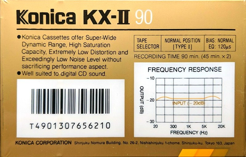 Compact Cassette Konica KX-II 90 Type I Normal 1987 Europe