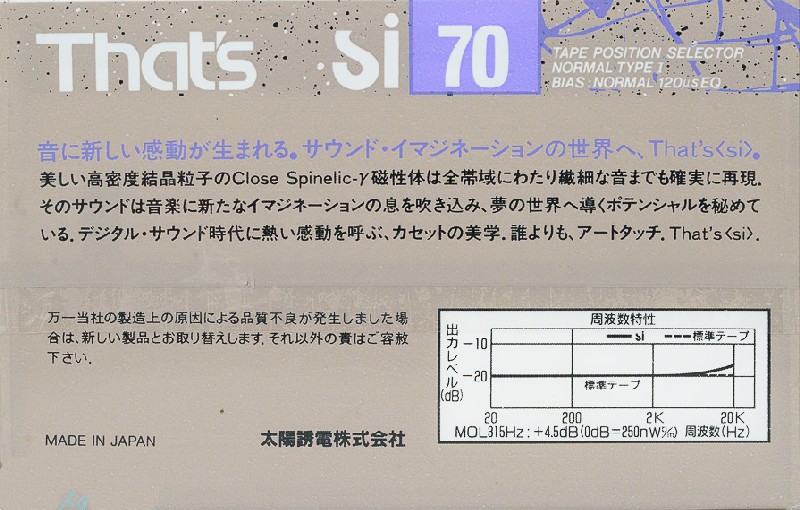 2 pack Thats Si Sound Individual 70 Type I Normal 1988 Japan