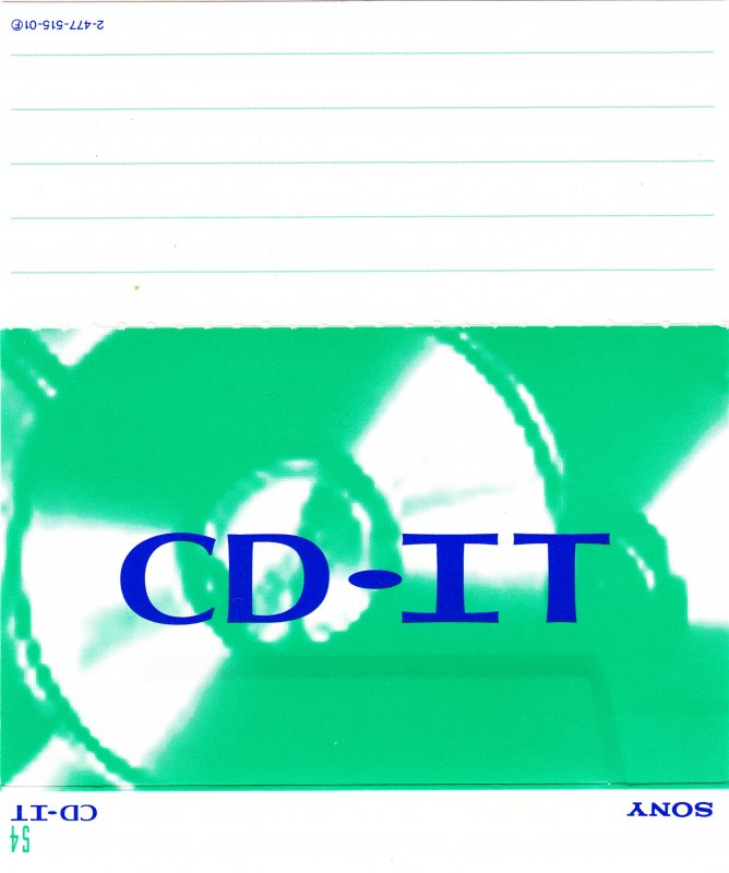 Compact Cassette Sony CD-IT 54 "C-54CDIT2" Type II Chrome 1992 North America