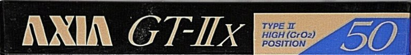 Compact Cassette AXIA GT-IIx 50 "GT-2x B 50" Type II Chrome 1989 Japan