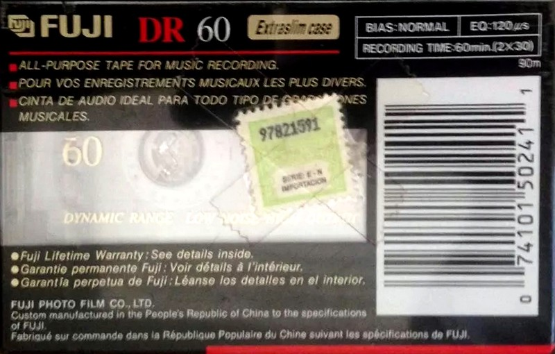 Compact Cassette Fuji DR 60 Type I Normal 1995 North America