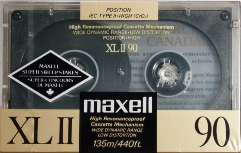 Compact Cassette Maxell XLII 90 Type II Chrome 1988 North America