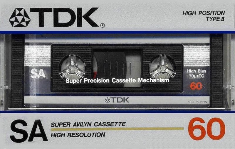 Compact Cassette TDK SA 60 Type II Chrome 1985 Japan