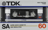 Compact Cassette TDK SA 60 Type II Chrome 1985 Japan