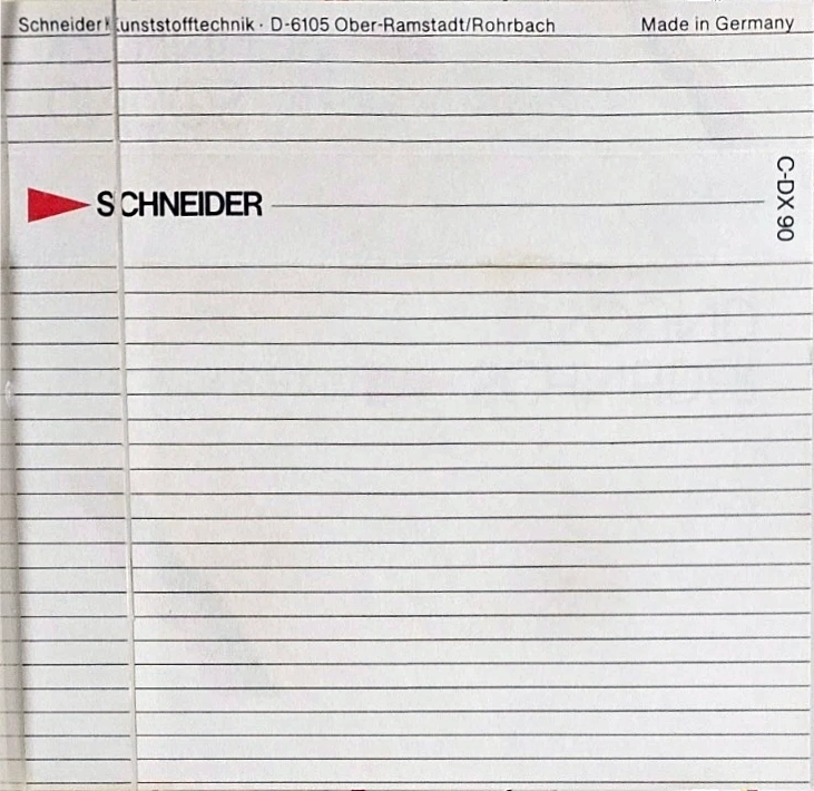 Compact Cassette Schneider Chrom DX Super 90 "SOUND" Type II Chrome 1989 Germany