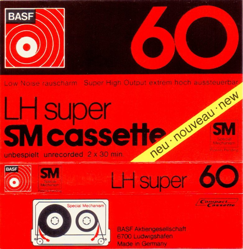 Compact Cassette BASF LH Super 60 "Oval Window" Type I Normal 1974 Europe