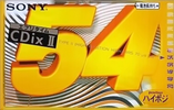 Compact Cassette Sony CDix II 50 "C-54CDX2D" Type II Chrome 1996 Japan