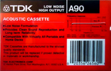 Compact Cassette TDK A 90 Type I Normal 1989 USA